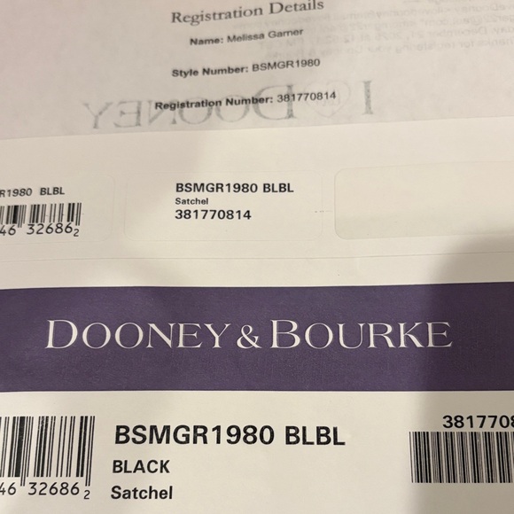 DOONEY & BOURKE Leather Handbag Sorrento Satchel Purse Crossbody, Black/NWT - Picture 16 of 16